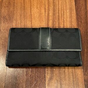 Coach Black Signature Clutch Wallet